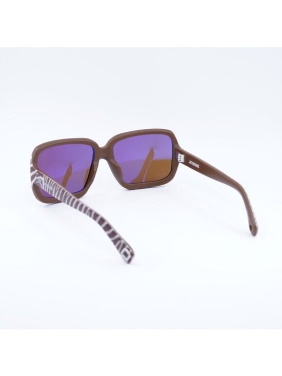 Jacquemus CABANA JAC/86 C4 Sunglasses Matte Brown Whaite Zebra Square Frame